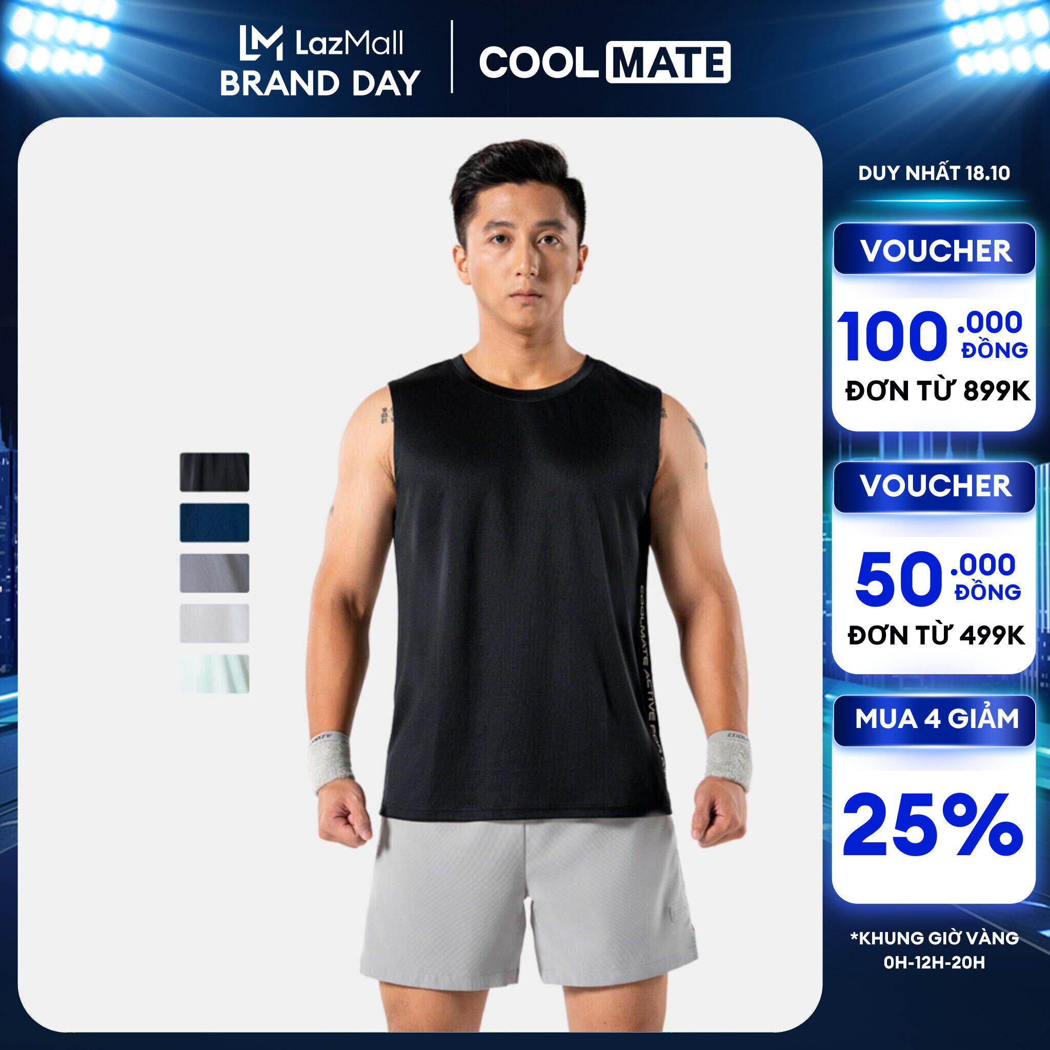 [0-2H 18.10 MUA 4 GIẢM 25%][OUTLET - Không đổi trả]Áo Tanktop thể thao Gym Basic - Coolmate