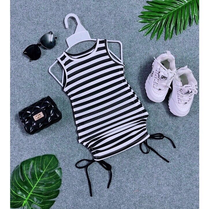 Set bộ/ đầm body sọc cho bé gái