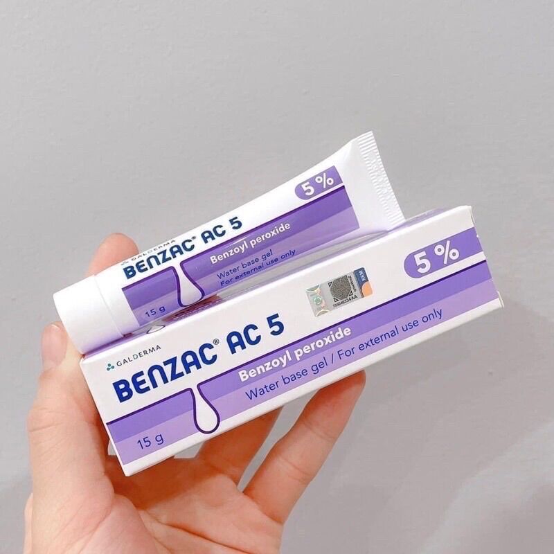 [CHÍNH HÃNG 100%] Kem chấm mụn Benzac AC 5 (5% Benzoyl Peroxide) Thái Lan - 15g