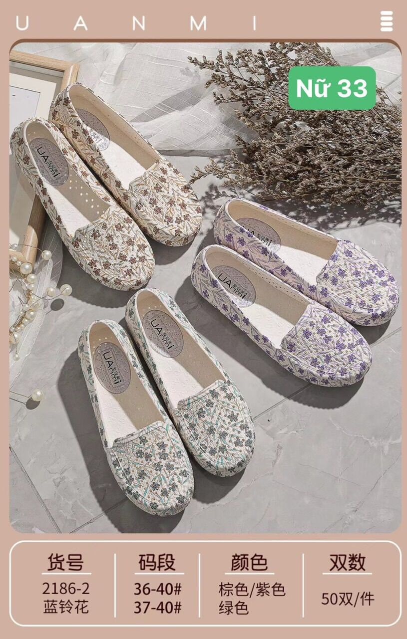 GIÀY BÚP BÊ NỮ IN HOA VĂN XINH SIZE 36-40