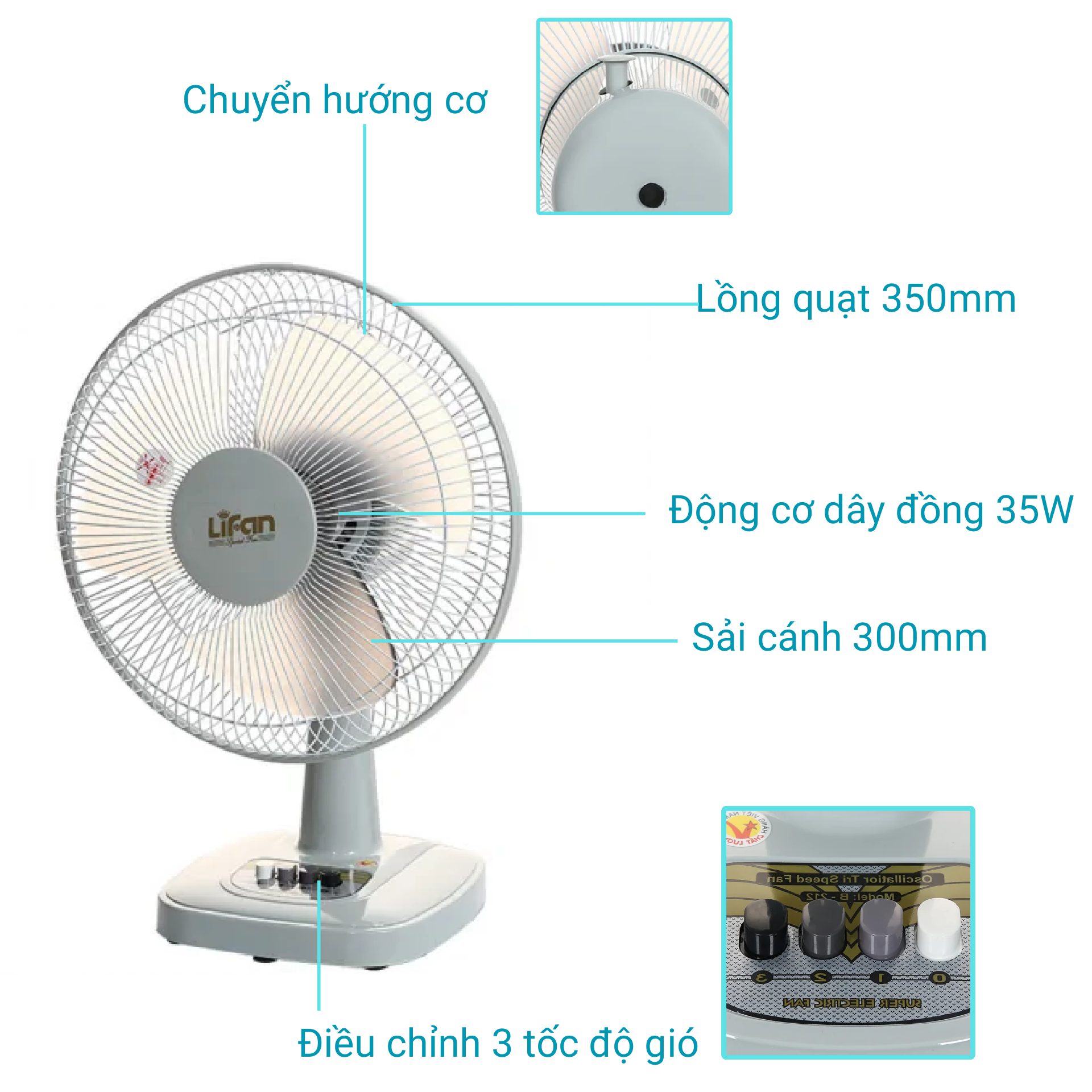 QUẠT BÀN LIFAN B-212