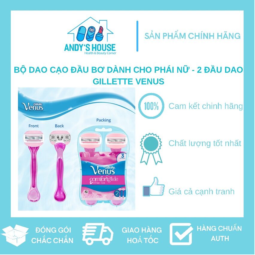 Bộ dao cạo đầu bơ dành cho phái nữ 2 đầu dao gillette venus