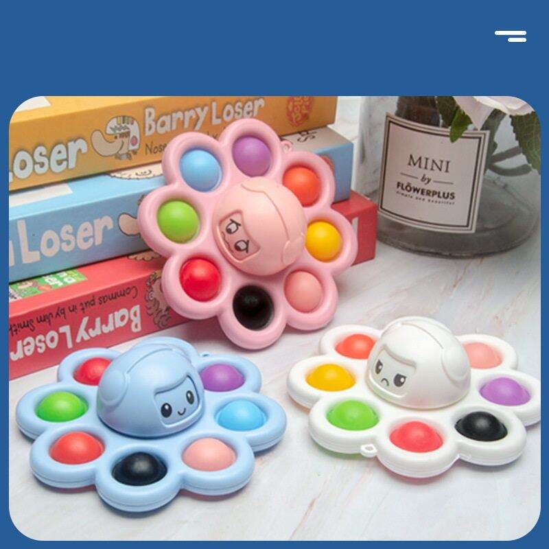 Đồ Chơi Fidget Spinner Pop It, Con Quay Bạch Tuộc Cảm Xúc