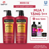 Combo 2 Dầu Gội TRESemmé Keratin Smooth Keratinbond+ Cho Tóc Khô Xơ Rối Vào Nếp Suôn Mượt (850gx2)
