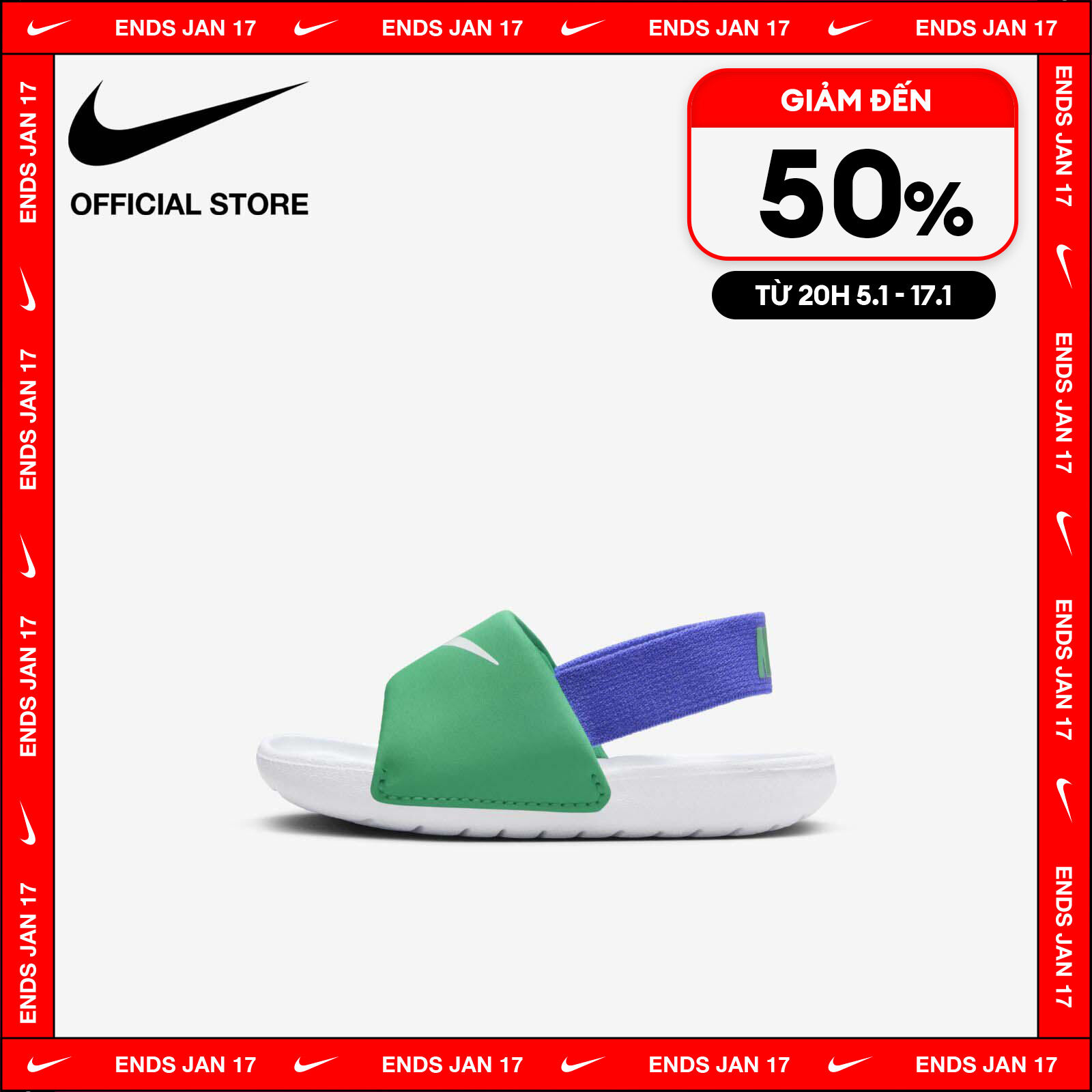 [TỪ 12-14.1 I VOUCHER 30%] Giày Quai Hậu Nike Kids' Kawa Baby/Toddler (Boys') Slides - Stadium Green