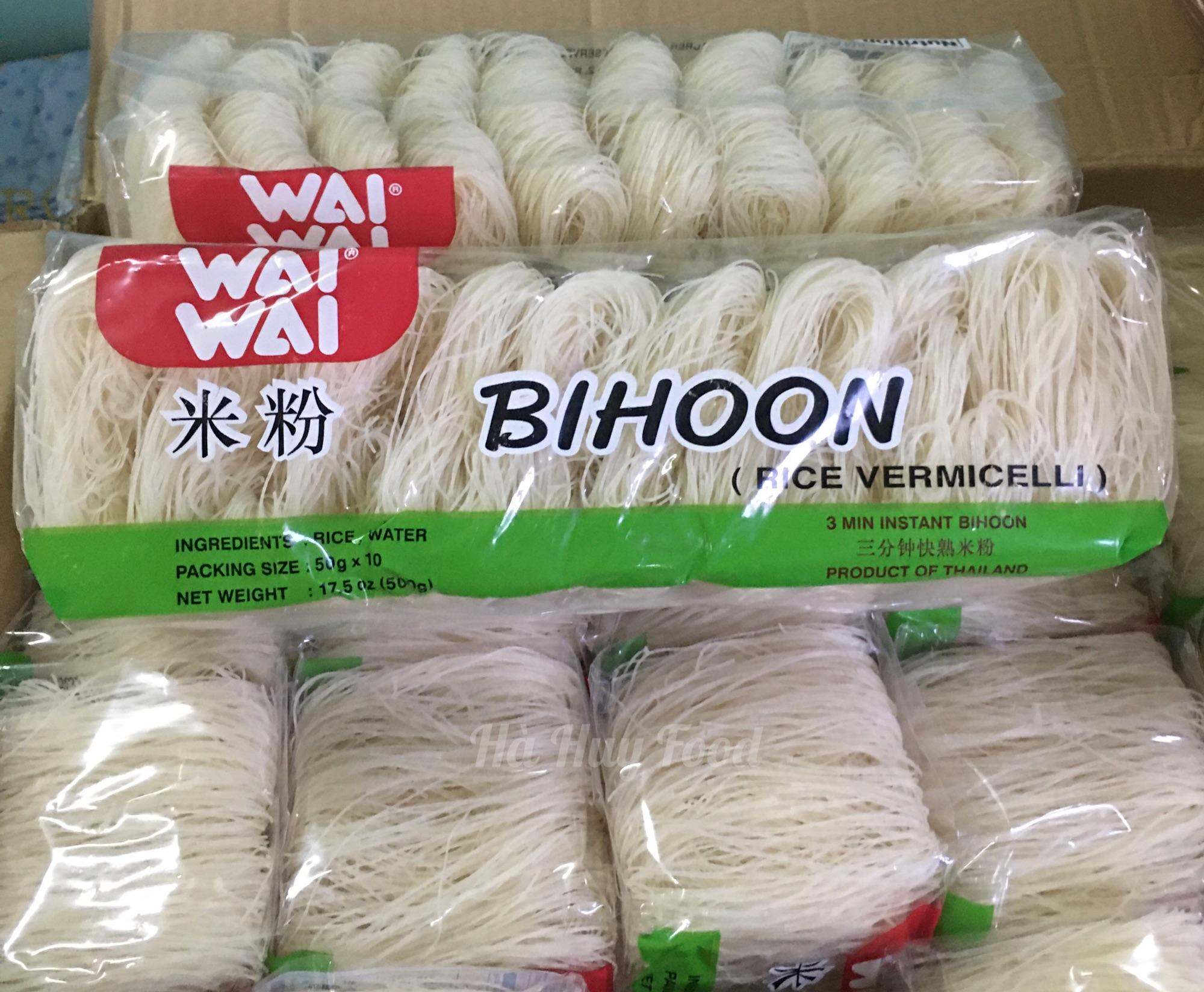 Bún gạo khô - Bún gạo Wai Wai bịch 10 vắt - loại đặc biệt dai ngon thơm mềm 500gr
