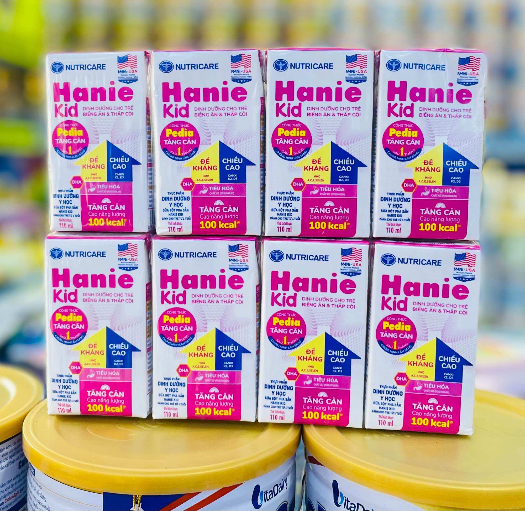 Thùng Sữa bột pha sẳn Hanie kid 110ml Cho trẻ biếng ăn suy dinh dưỡng