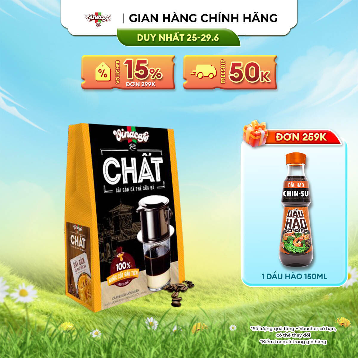 [DUY NHẤT 25-29.06 VOUCHER 18% ĐƠN 249K] Cà Phê Vinacafé Chất Sài Gòn Cà Phê Sữa Đá - Hộp 10 Gói x 29g