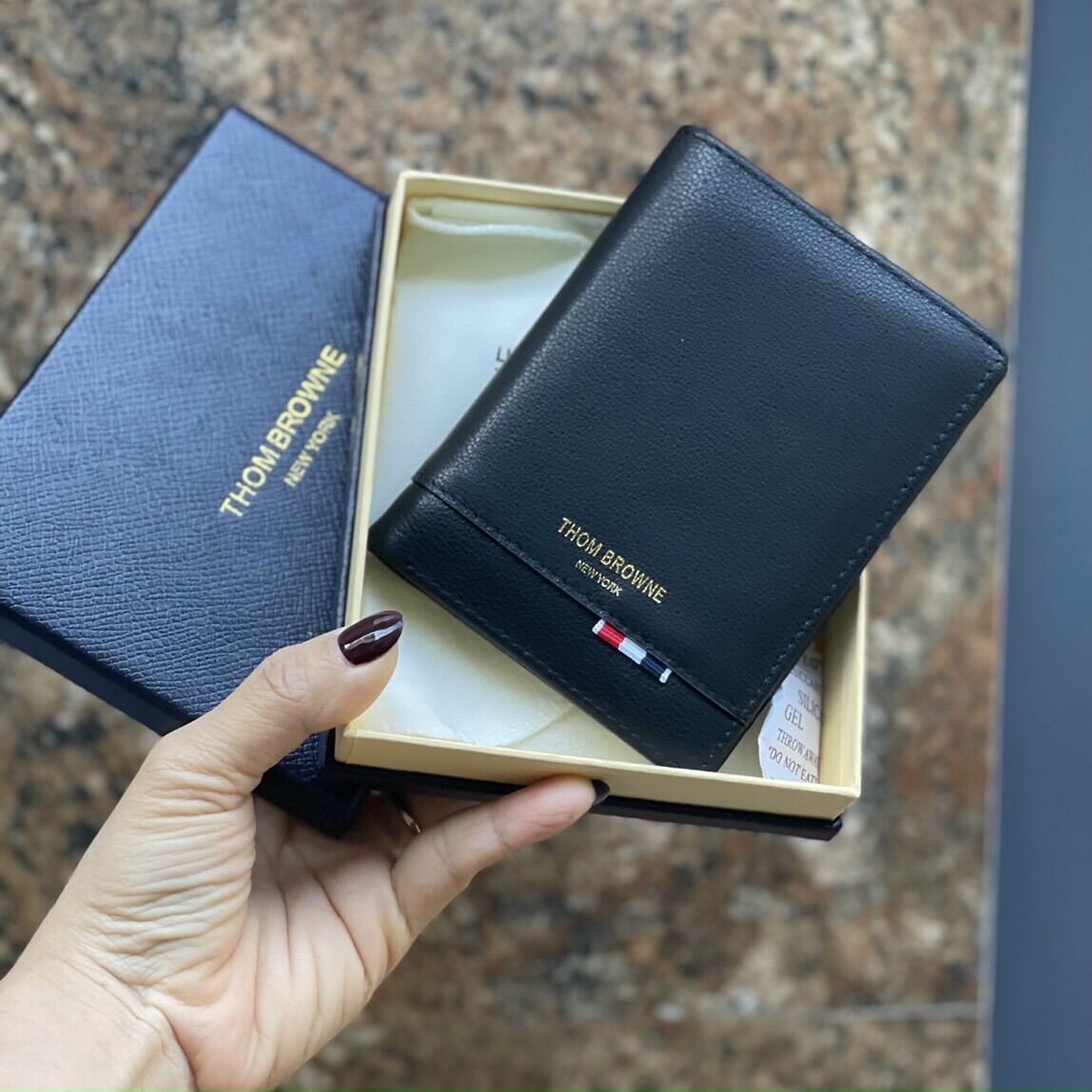Ví đứng Thom browne da bò xịn mềm mịn