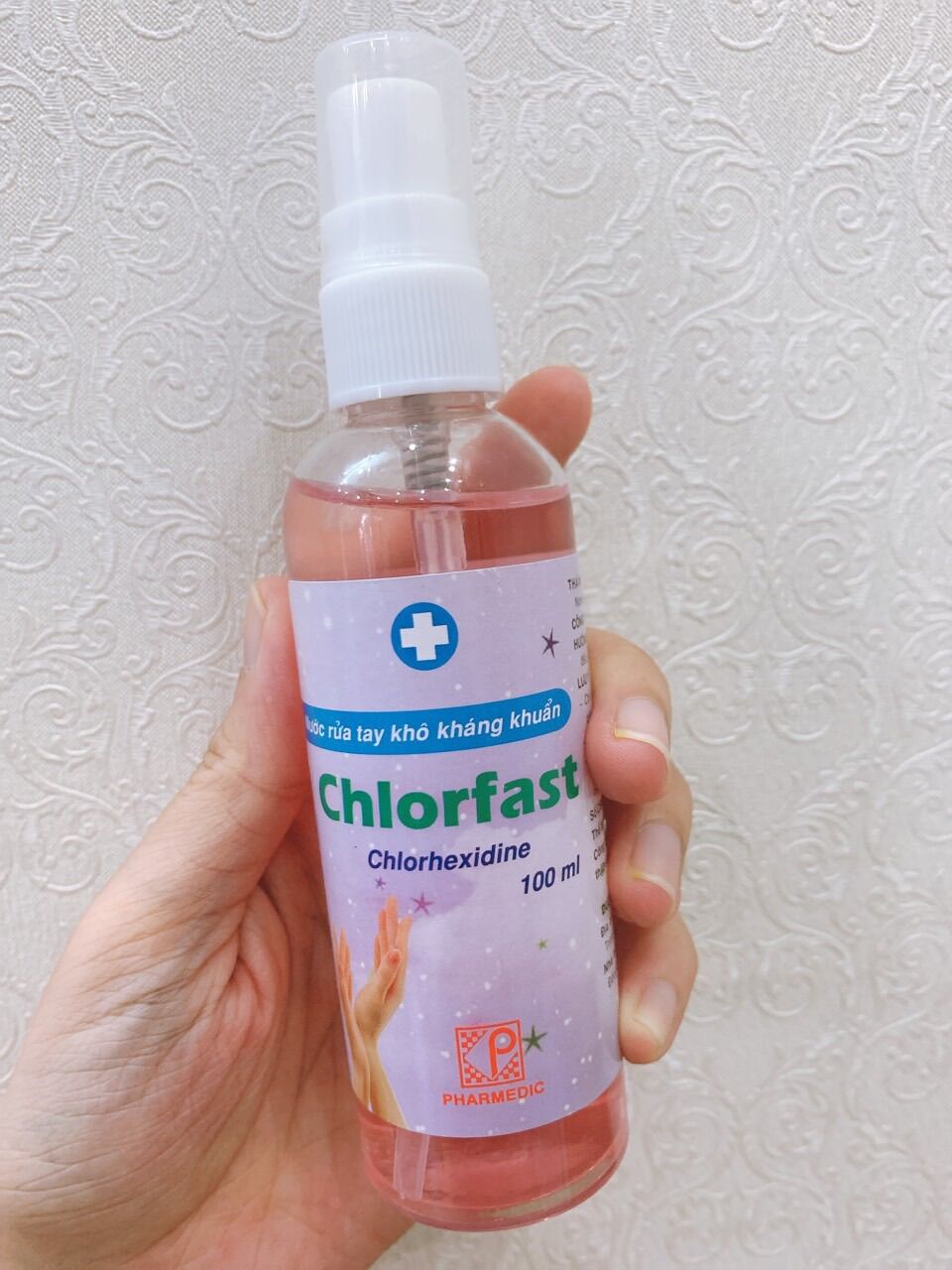 Chai xịt rửa tay khô kháng khuẩn chlorfast 100ml