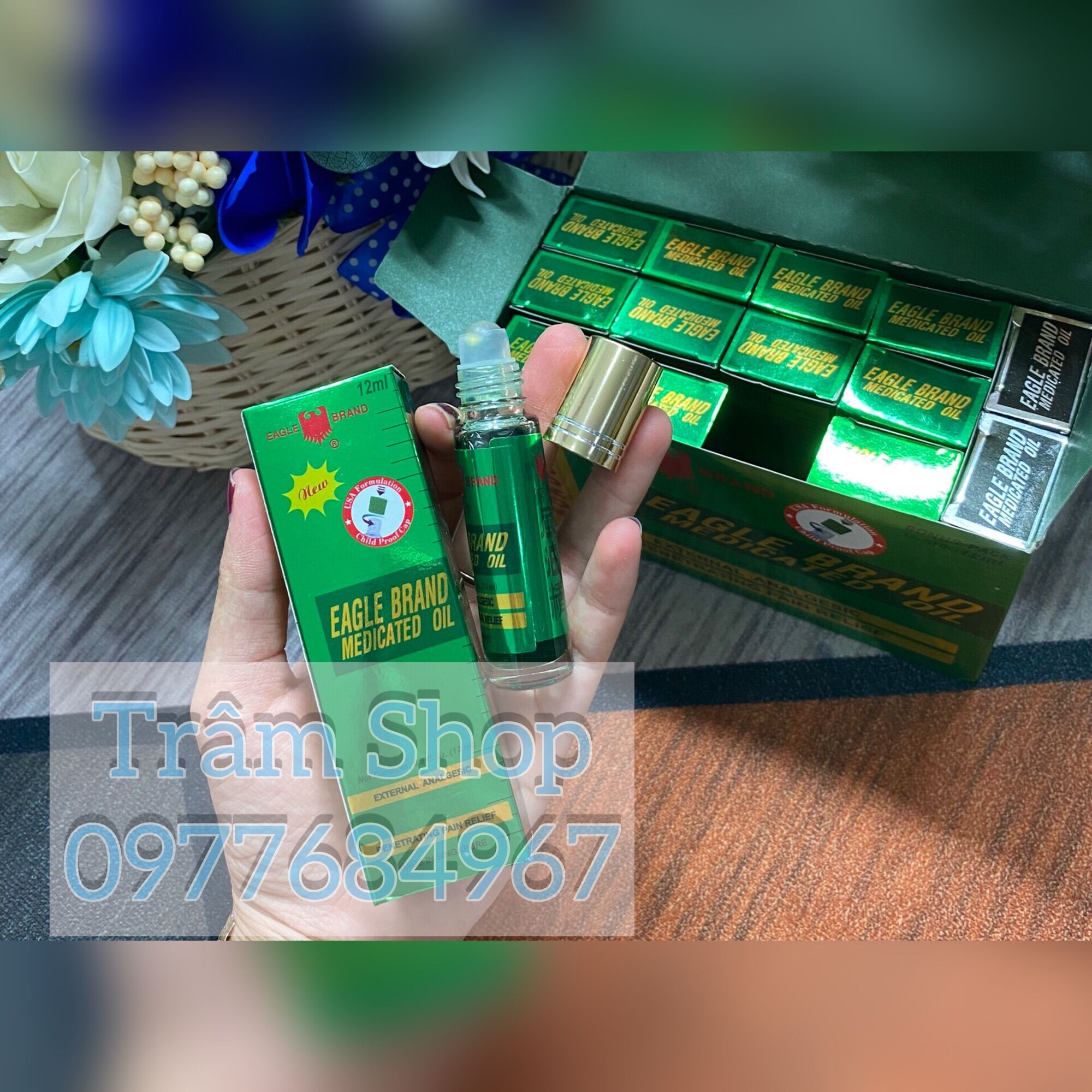 Dầu gió Mỹ dạng lăn 12ml (xanh, vàng, trắng)
