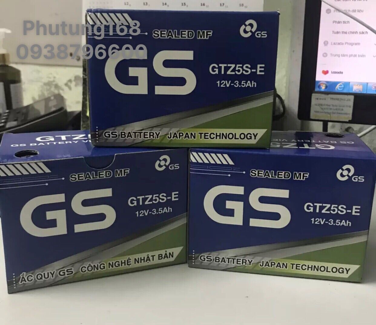 Bình acquy gs gtz5s-e 3.5ah bình khô mới 100%