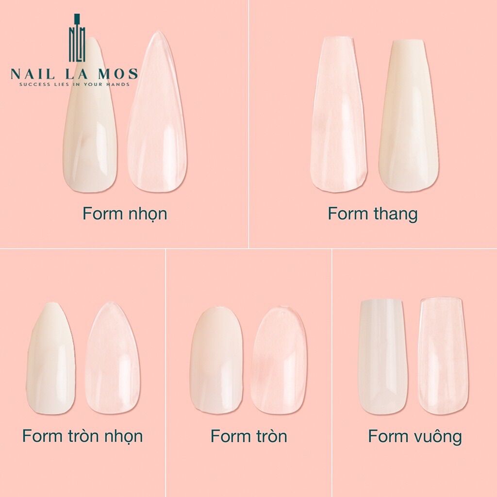 Nailbox móng up phong cách Hàn Đài form tròn nhọn ngắn D838