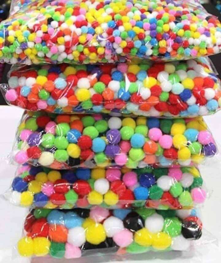 Túi pompom - đồ dùng dạy học mầm non, đồ hanmade