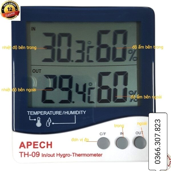Máy đo nhiệt độ, độ ẩm môi trường APECH TH-09