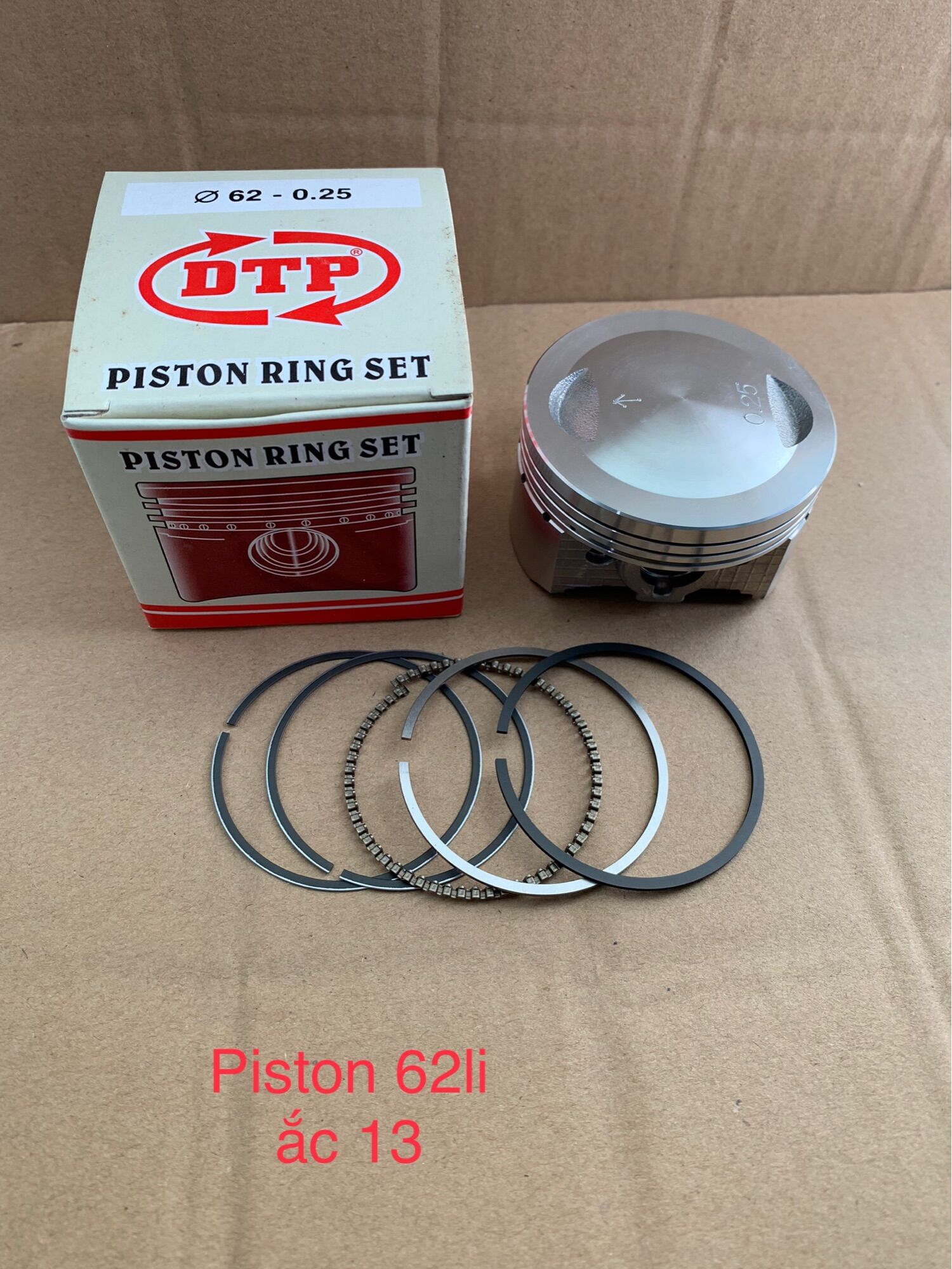 Bộ piston dành cho xe độ 62 li ắc 13