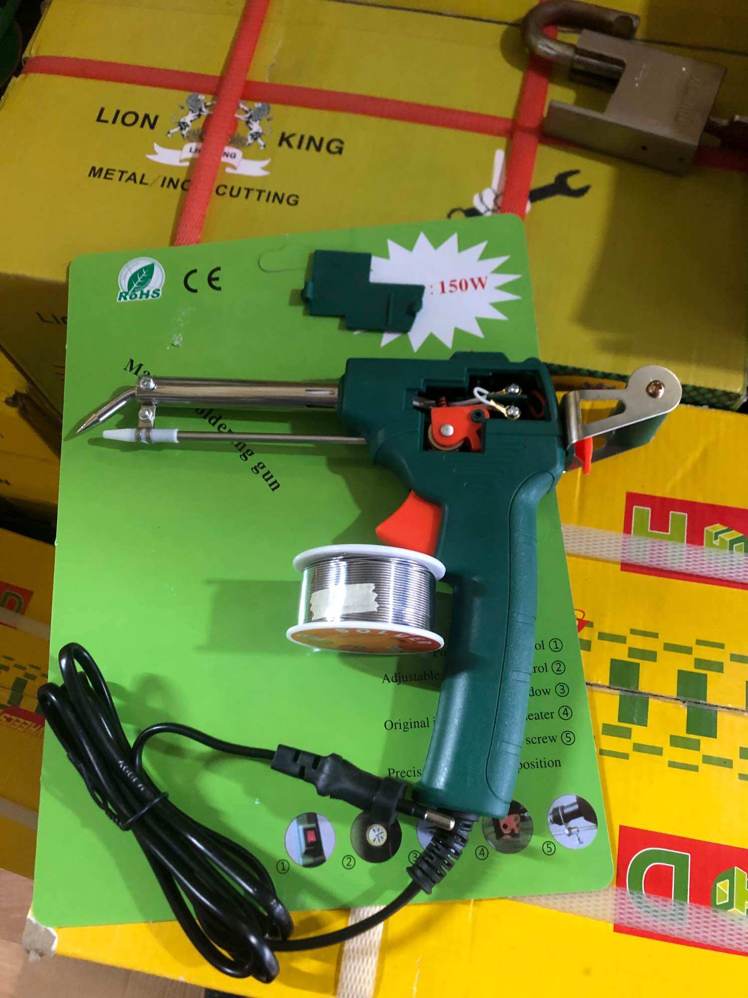 Mỏ hàn thiếc 150W -máy hàn thiếc tự đẩy thiếc tặng