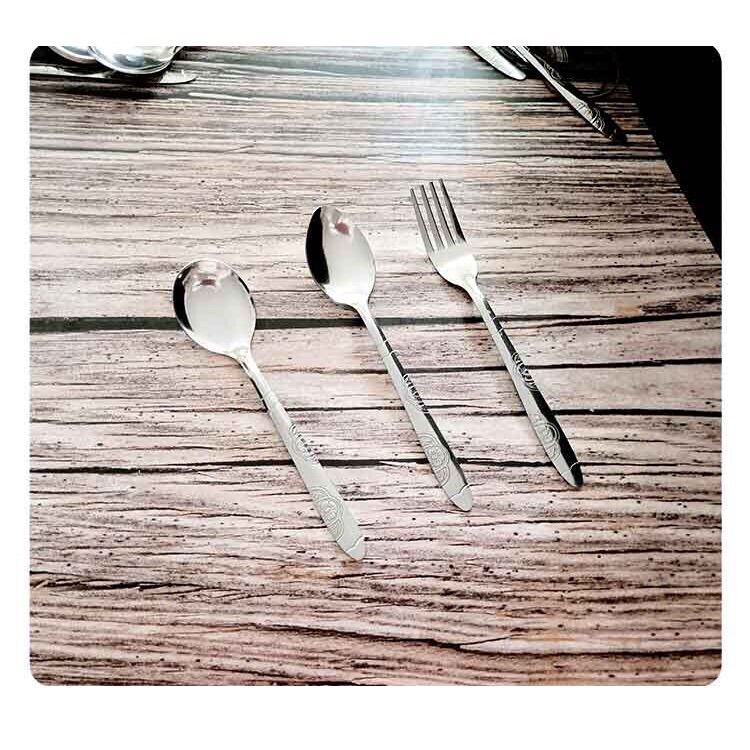 Thìa/dĩa inox cán dài cao cấp cho bé-người lớn