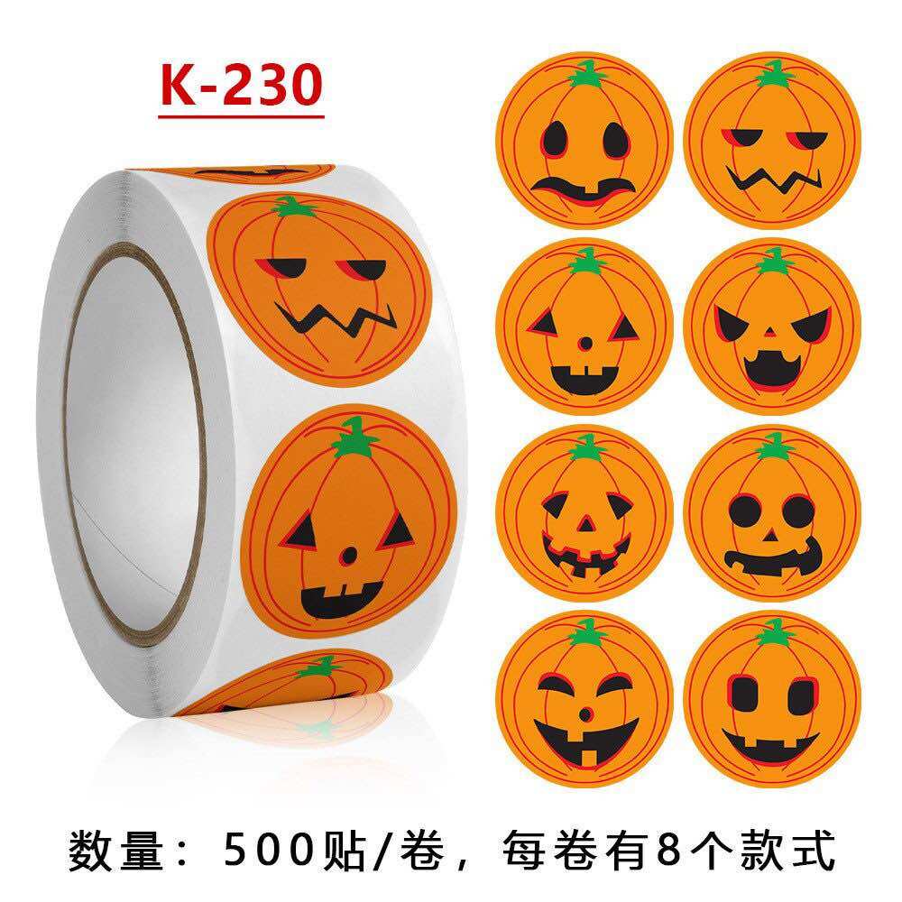 Sticker cuộn 500 hình dán Halloween đẹp, giá rẻ