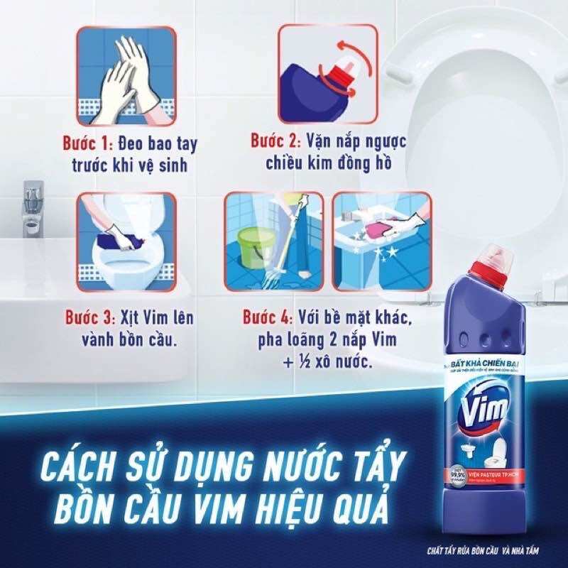 Chất Tẩy Rửa Bồn Cầu Vim 880g Diệt Khuẩn