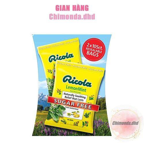 Kẹo Ngậm Ricola Không Đường 105 viên của Mỹ