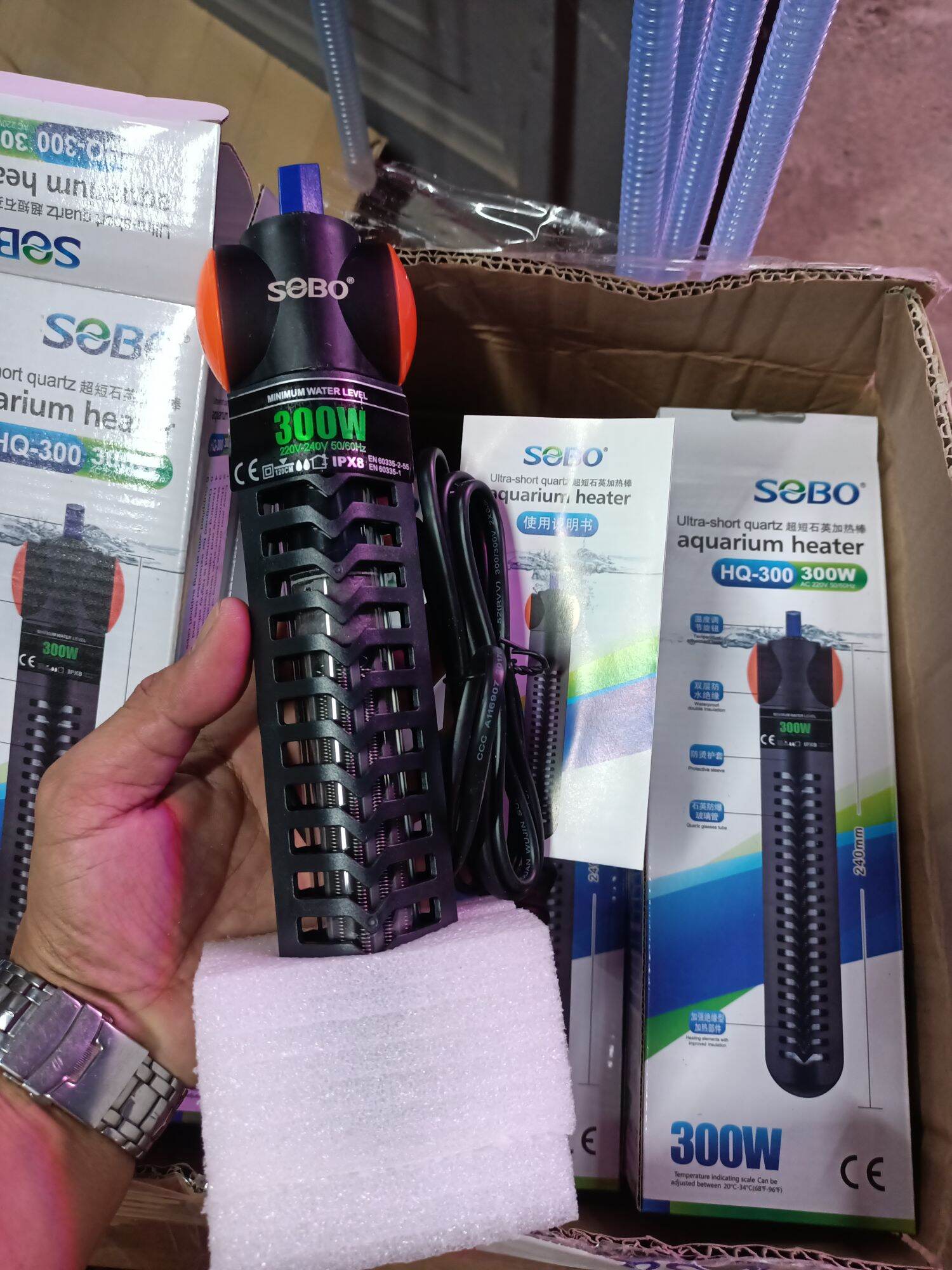 Sưởi Bể Cá , Sưởi Ấm Hồ Cá SOBO HQ 300w