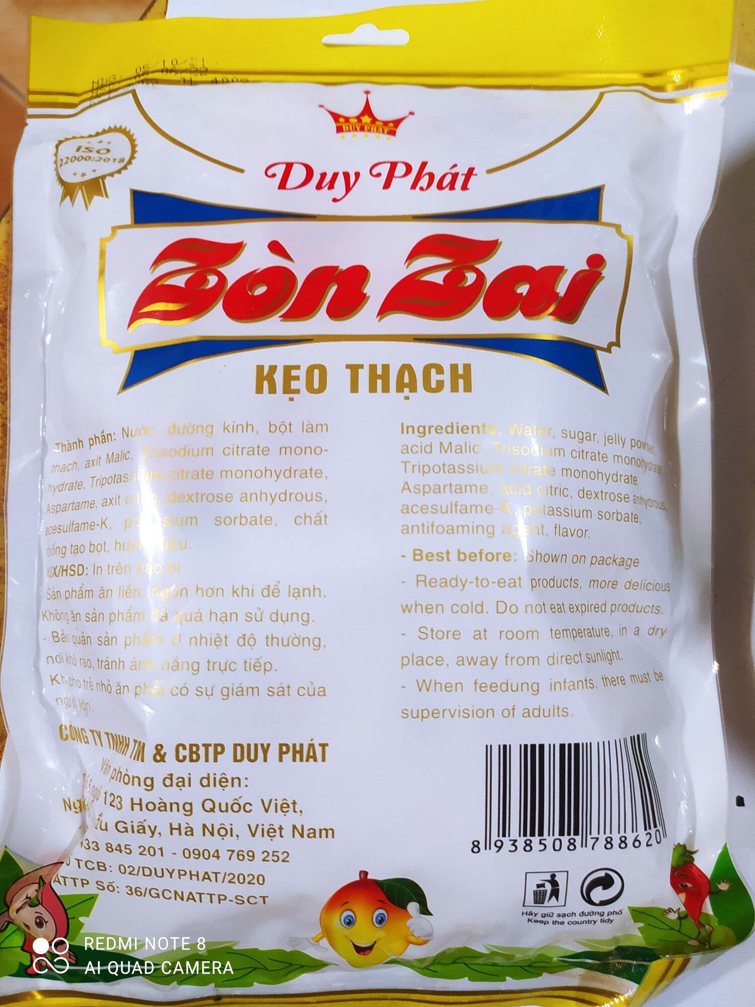 Kẹo thạch zòn zai duy phát túi 400g