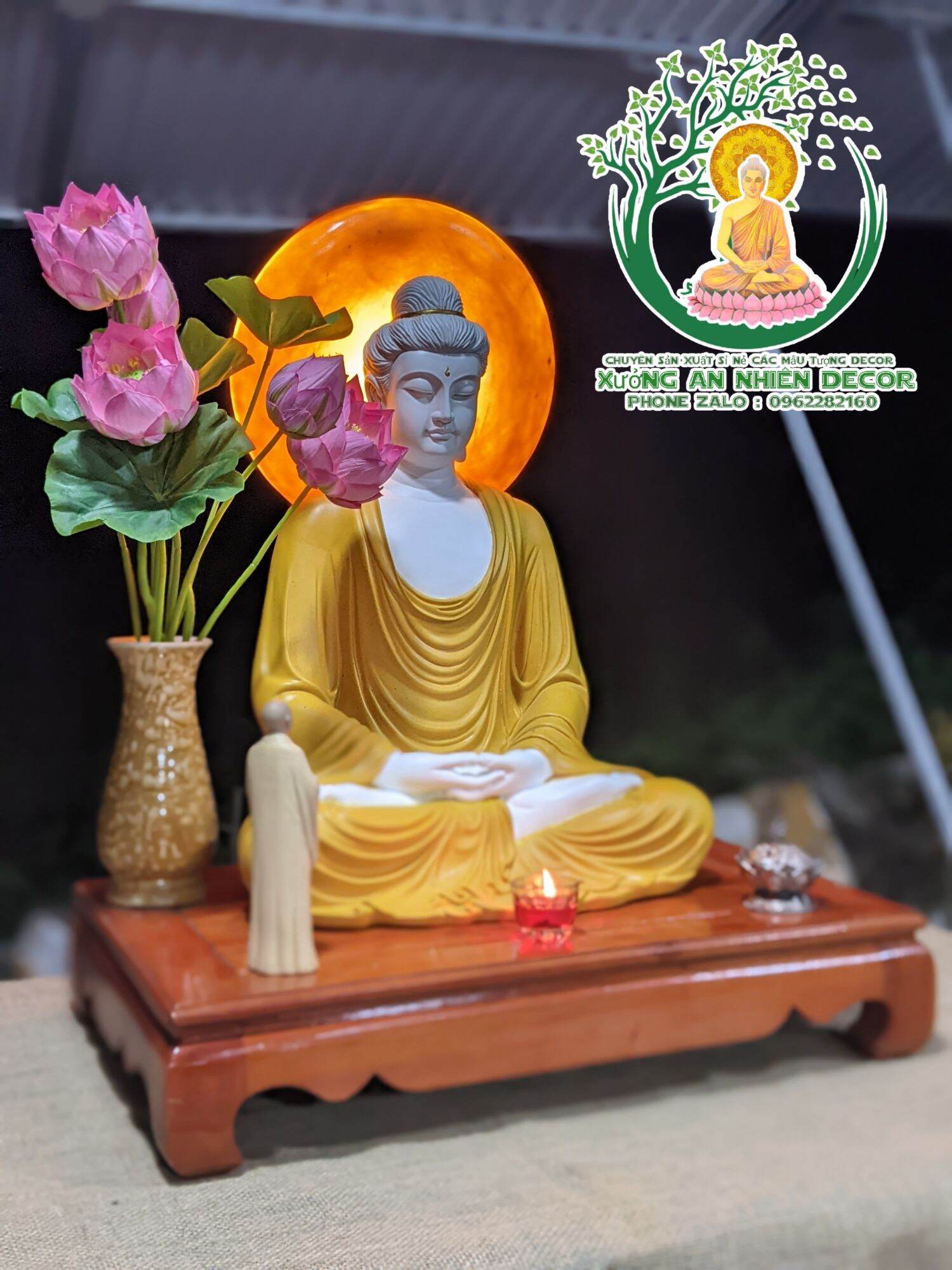 Tượng Đức Phật Thích Ca 55 × 40cm diện hảo tướng.