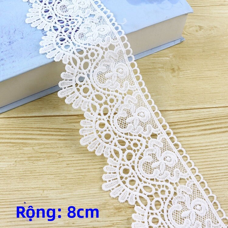 Ruy Băng Ren Lỗ 11cm Ruy Băng Ren Tan Trong Nước Phụ Kiện May Vá DIY Dây Xích Váy Chèn Dài Quần Áo Chất Liệu Vải