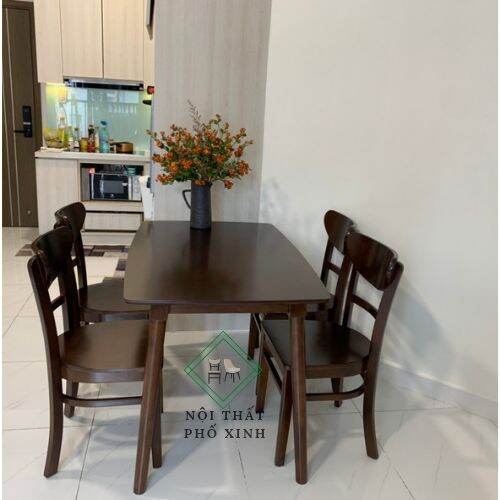 Bộ bàn ăn 4 ghế mặt gỗ