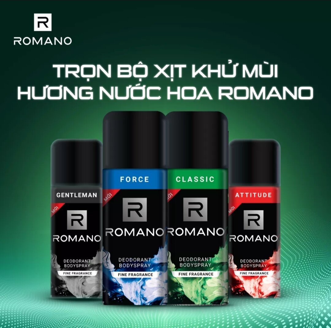 Xịt khử mùi toàn thân Romano Force 150ml