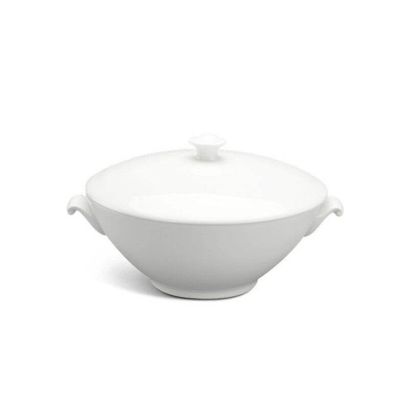Thố sứ Minh Long 18cm + nắp - Trắng ngà