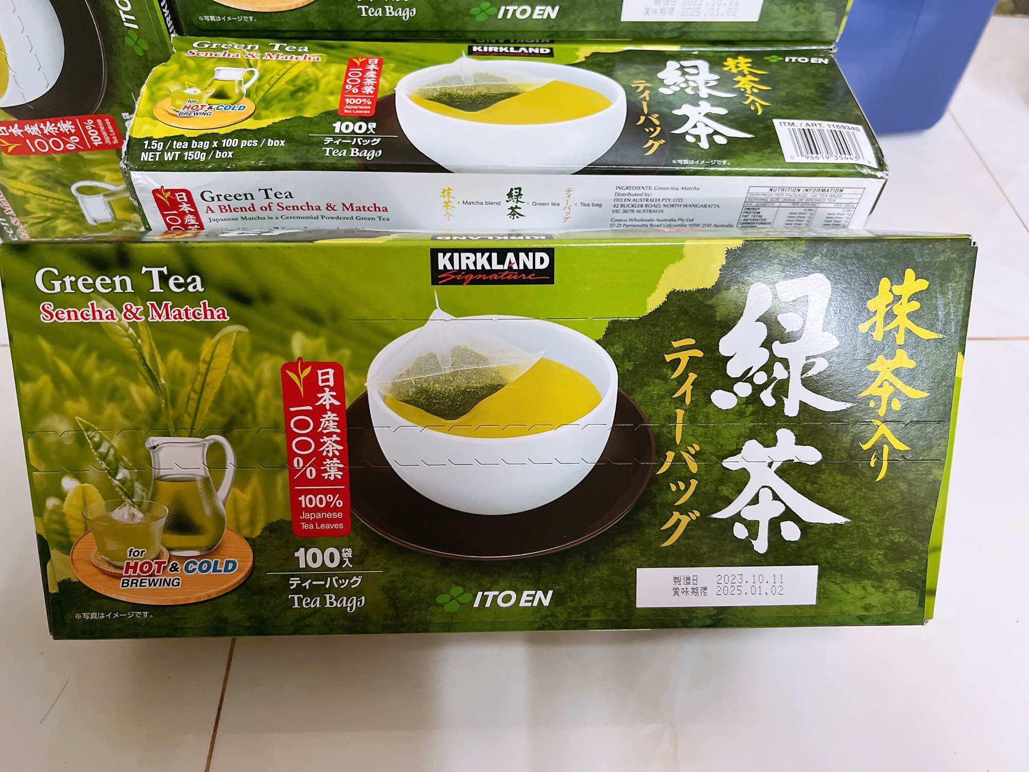 Trà xanh túi lọc Green Tea Sencha & Matcha Kirkland Signature của Mỹ - Date mới 2025