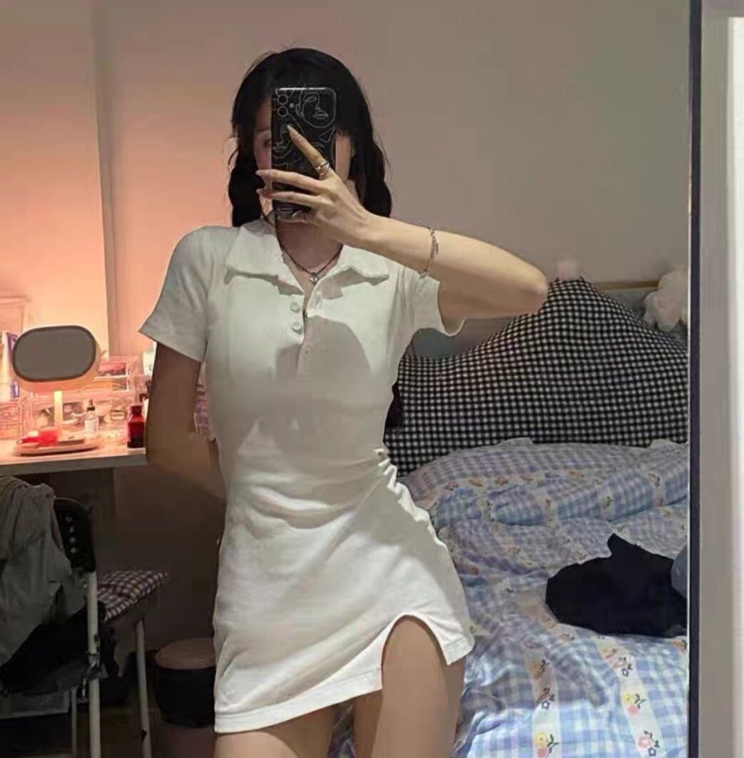 Đầm Váy Cổ Polo Thun Ôm Body - Đầm Ôm Body Xẻ Chân - Đầm Thun Basic (HÀNG LOẠI 1 DÀY DẶN)