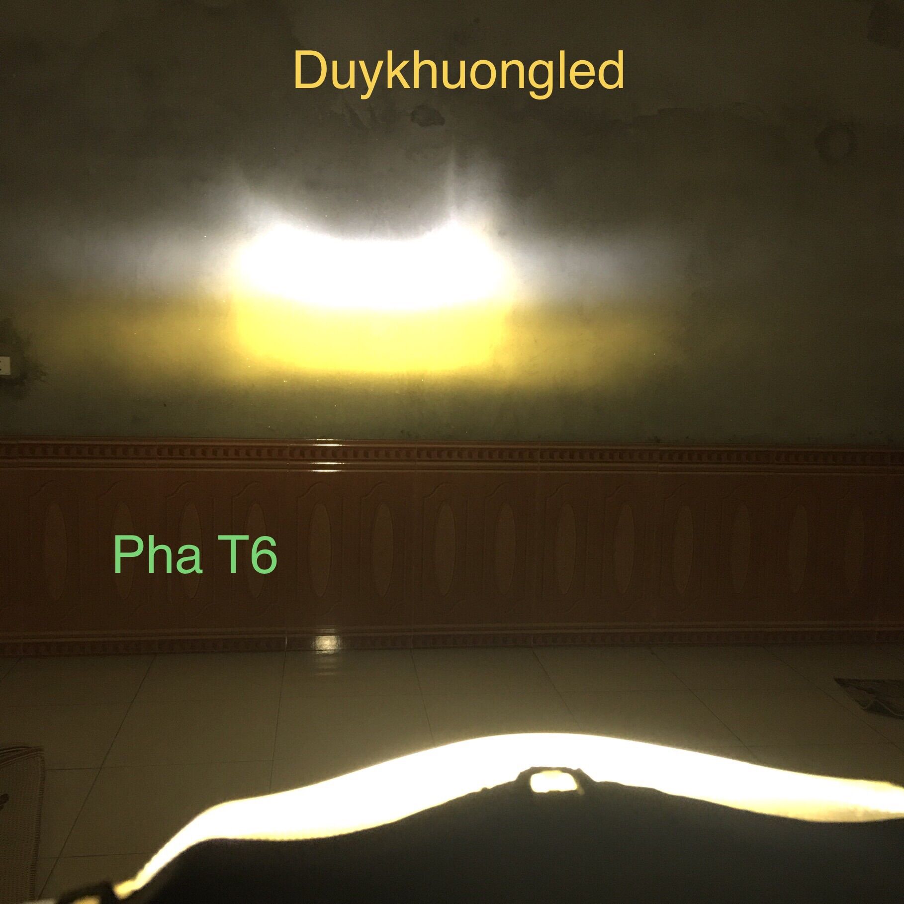 Đèn pha Led T6 pha trắng, cos vàng. Pha trắng, cos trắng 45w