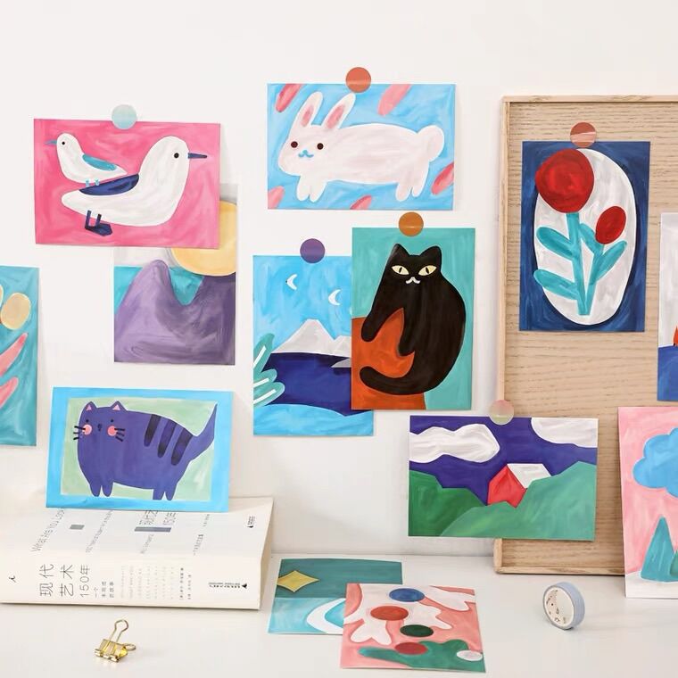 Set 15 tấm postcard trang trí tường và decor phòng