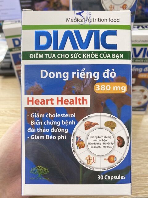 Combo2hộp Diavic dong riềng đỏ mỡ máu huyết áp tiểu đường béo phì bảo vệ sức khỏe