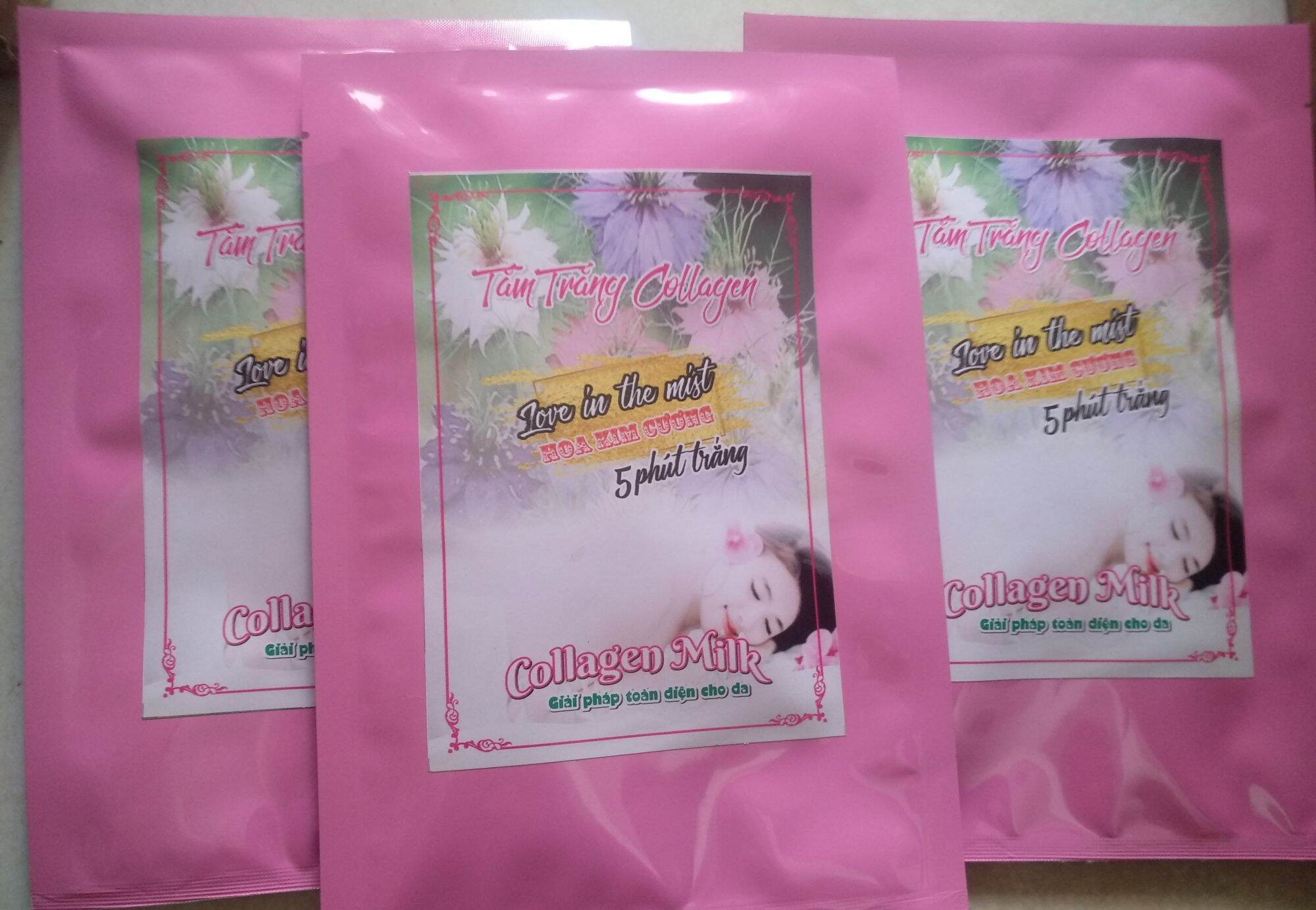 combo 3 gói Kem tắm trắng collagen 5 phút trắng