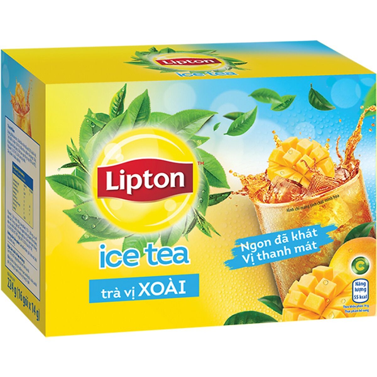 Trà Lipton Ice Tea vị Xoài hộp 224g ( 14g x16 gói)
