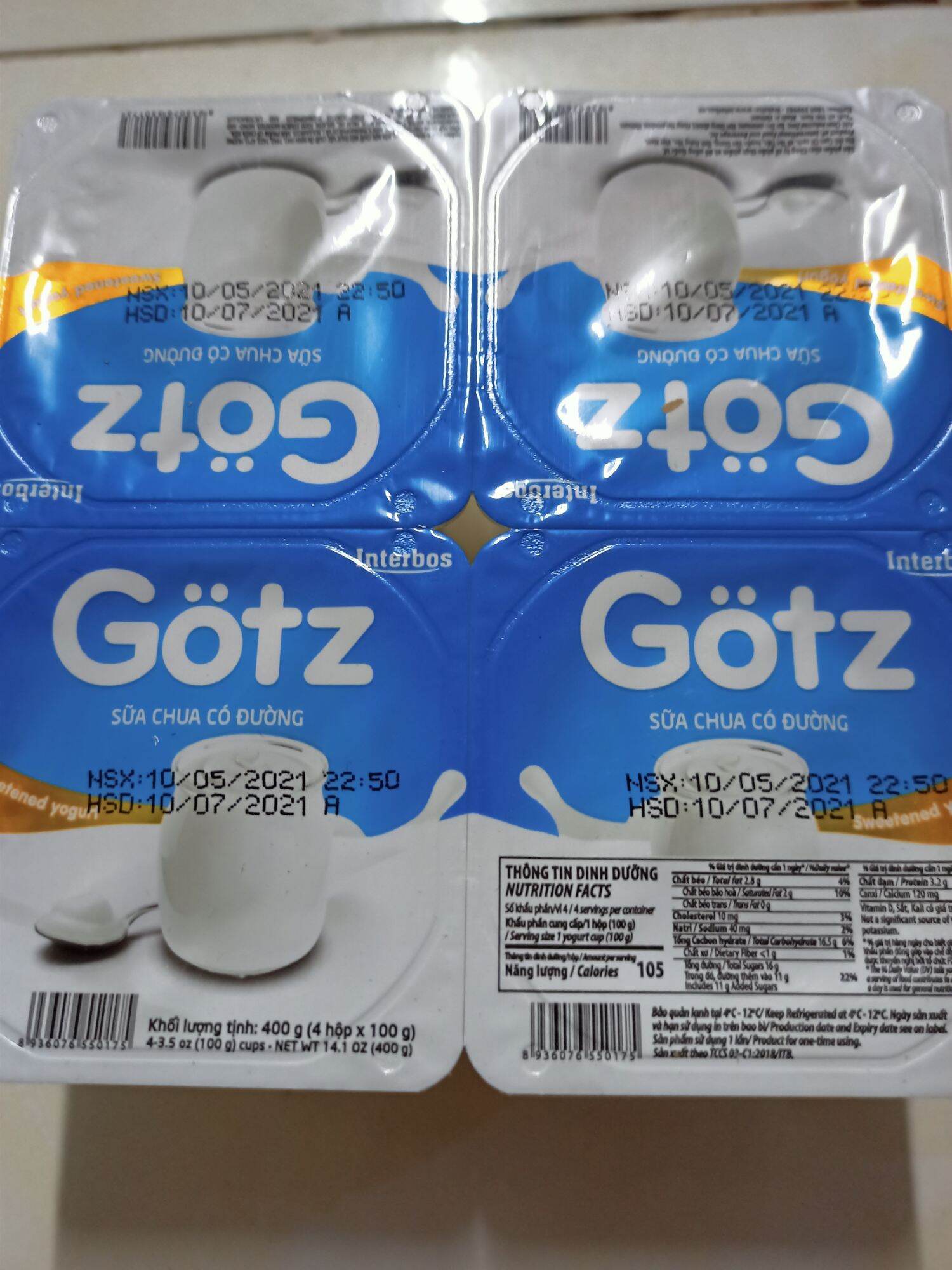 ( DATE MỚI) 12H ×56G SỮA CHUA TRẮNG GOZT