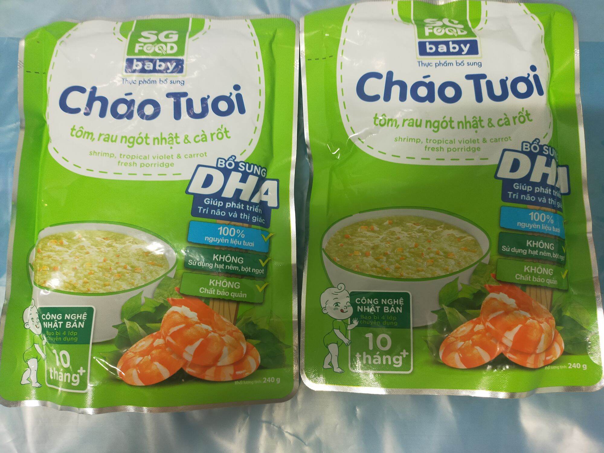 Cháo tươi tôm, rau & cà rốt