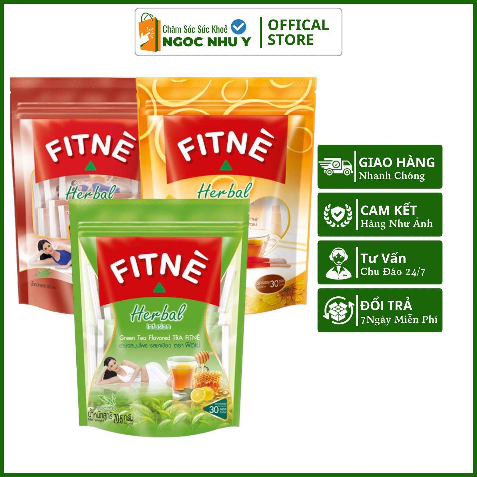 Trà túi lọc giảm cân thải mỡ fitne herbal thái lan 30 túi - 40 túi