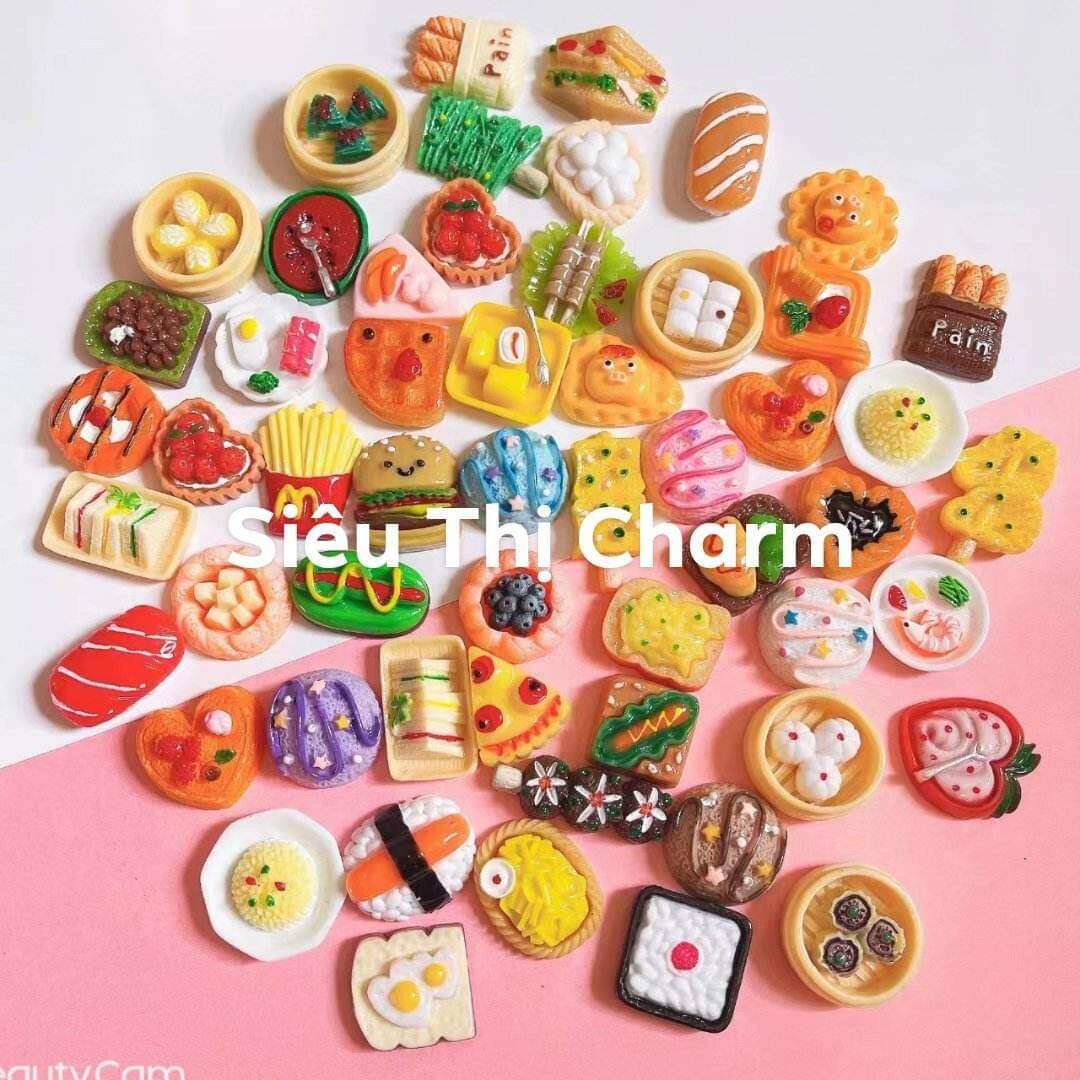 Túi 50/100 charm đồ ăn ngẫu nhiên
