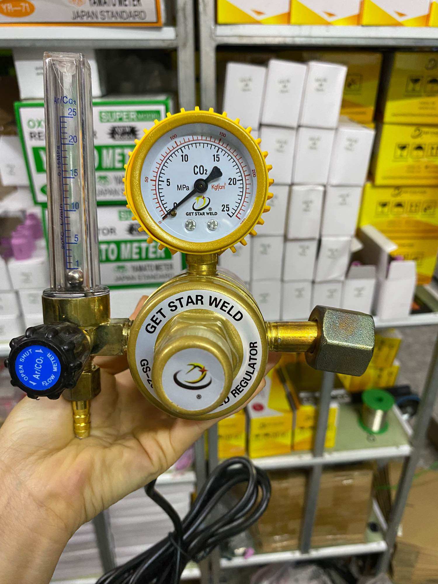 [ Tặng ống đo ] Đồng hồ khí CO2 dùng hàn Mig 220V hoặc 36V