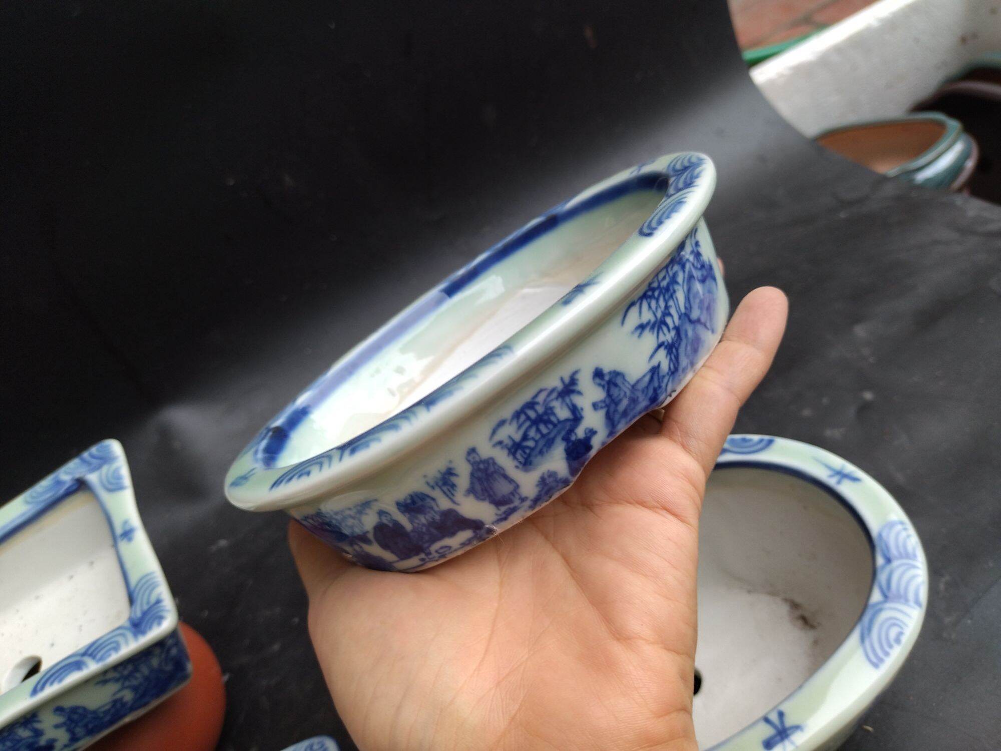 combo 5 chậu vẽ tay cao cấp