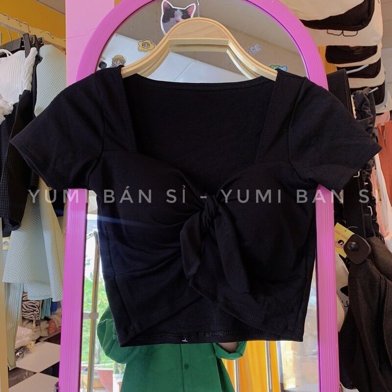 Áo Croptop Cột Ngực Có Mút chất thun borzip