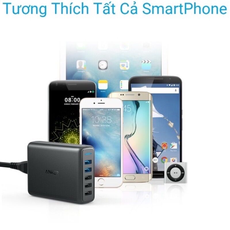 Sạc Anker 5 Cổng Quick Change 3.0 A2054