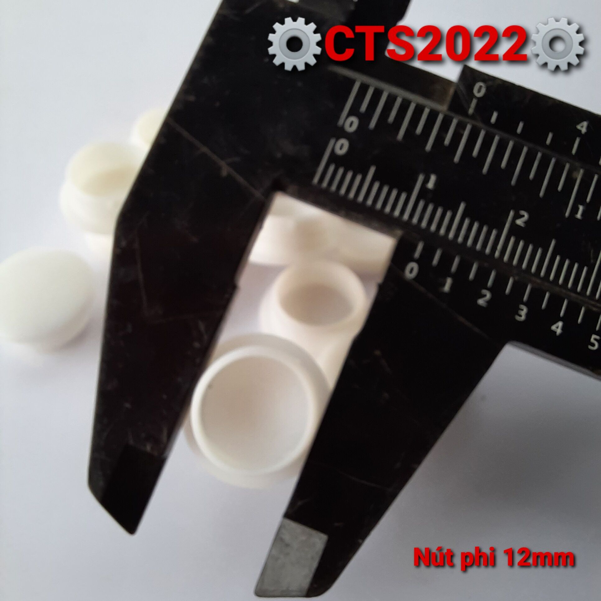 2 Nút nhựa bịt lỗ phi 12mm màu trắng