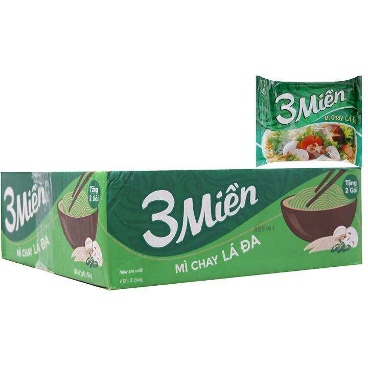 Thùng mì 3 Miền chay lá đa 30 gói 65