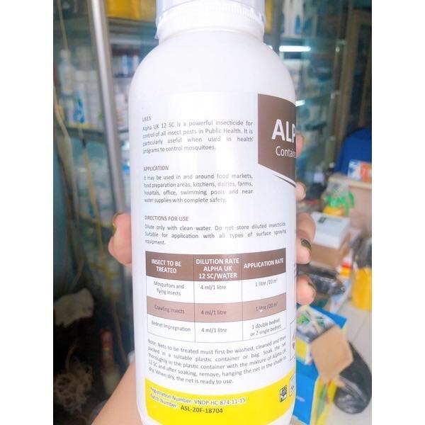 Thuốc diệt muỗi và các loại côn trùng alpha uk nhập anh quốc chai 1 lít